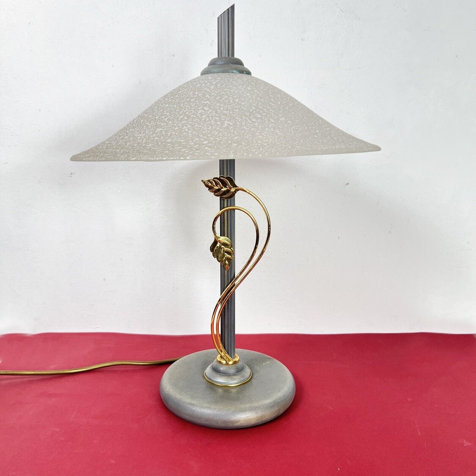 Lampada stile murano luce da tavolo in vetro vintage anni 80 Verde Antico e oro Categoria  Lampade Appliques