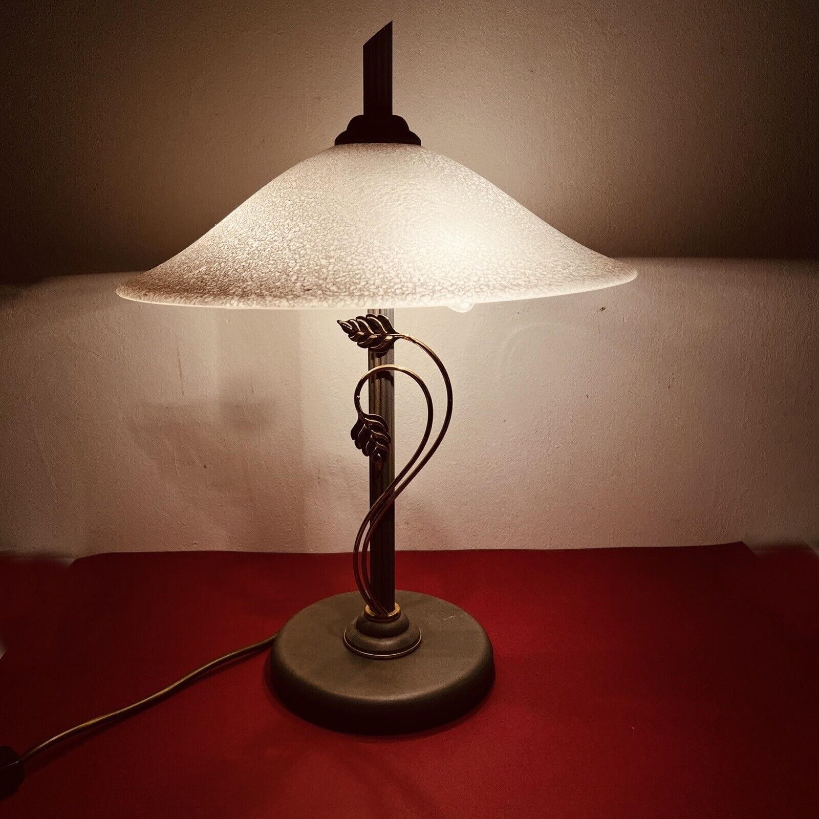 Lampada stile murano luce da tavolo in vetro vintage anni 80 Verde Antico e oro Categoria  Lampade Appliques