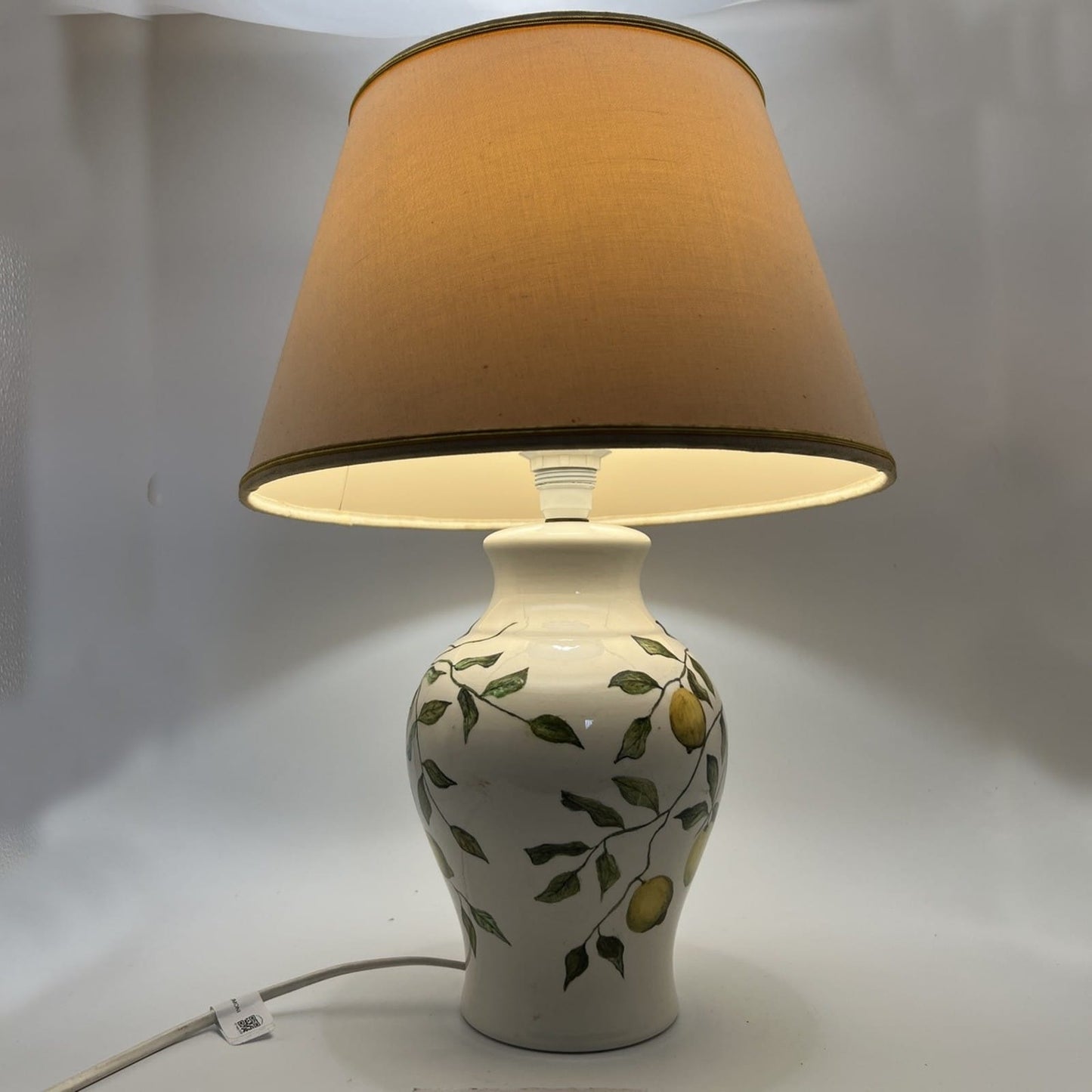 Lampada Vintage Da Tavolo In Ceramica Dipinta A Mano con Limoni Lume Categoria  Lampade Appliques