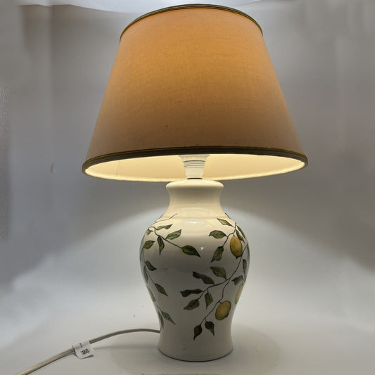 Lampada Vintage Da Tavolo In Ceramica Dipinta A Mano con Limoni Lume Categoria  Lampade Appliques