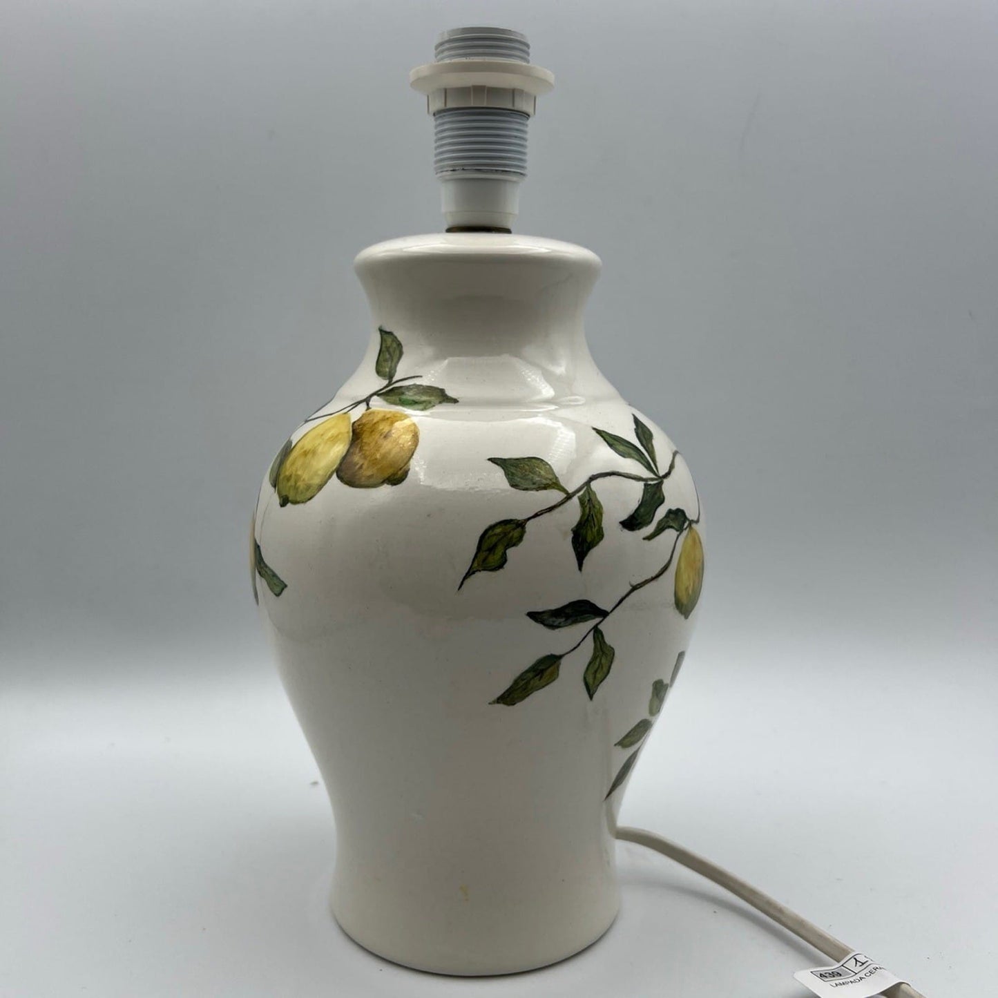 Lampada Vintage Da Tavolo In Ceramica Dipinta A Mano con Limoni Lume Categoria  Lampade Appliques