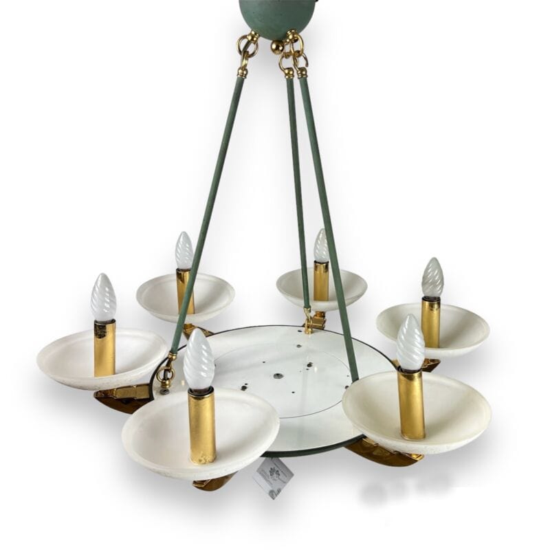 Lampadario anni 80 Lampada a sospensione vintage in stile Classico Verde e Oro Categoria  Lampade Appliques