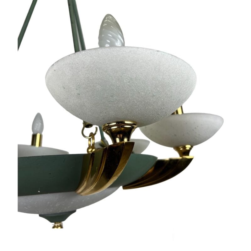 Lampadario anni 80 Lampada a sospensione vintage in stile Classico Verde e Oro Categoria  Lampade Appliques