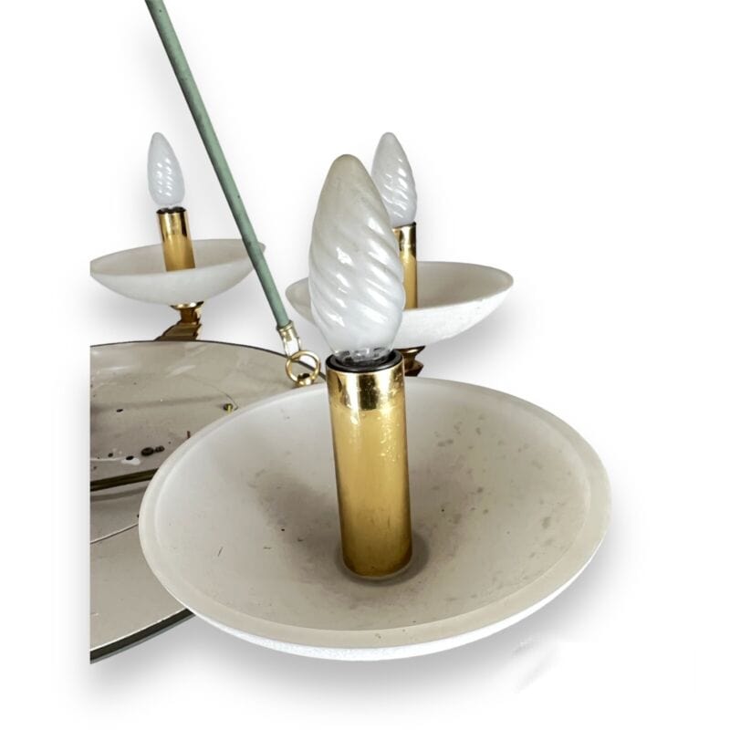 Lampadario anni 80 Lampada a sospensione vintage in stile Classico Verde e Oro Categoria  Lampade Appliques