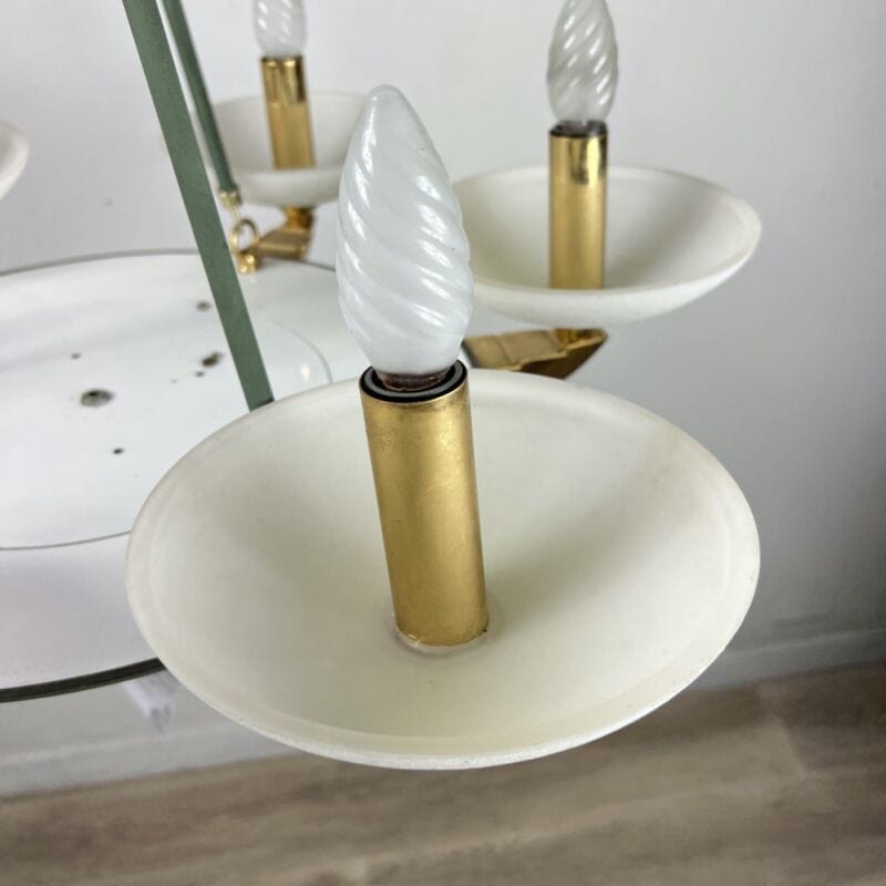 Lampadario anni 80 Lampada a sospensione vintage in stile Classico Verde e Oro Categoria  Lampade Appliques