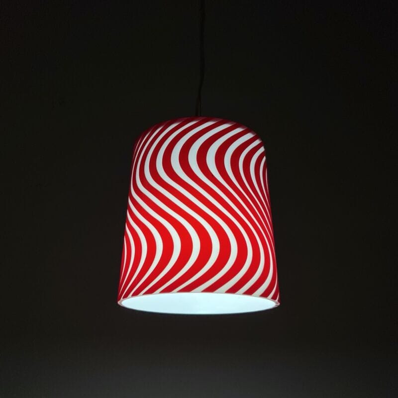 Lampadario in vetro lampada a sospensione Movelight Rosso e bianco a onde Dune Categoria  Lampade Appliques