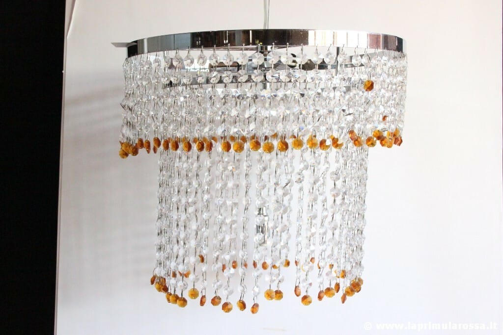 LAMPADARIO VINTAGE CON STRUTTURA CROMATA E  CRISTALLI SWAROVSKI LAMPADA RETRO' Categoria  Lampade Appliques