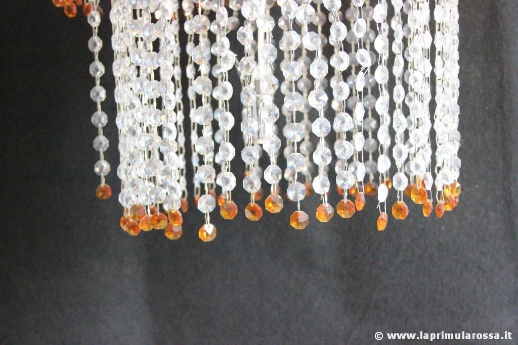 LAMPADARIO VINTAGE CON STRUTTURA CROMATA E  CRISTALLI SWAROVSKI LAMPADA RETRO' Categoria  Lampade Appliques