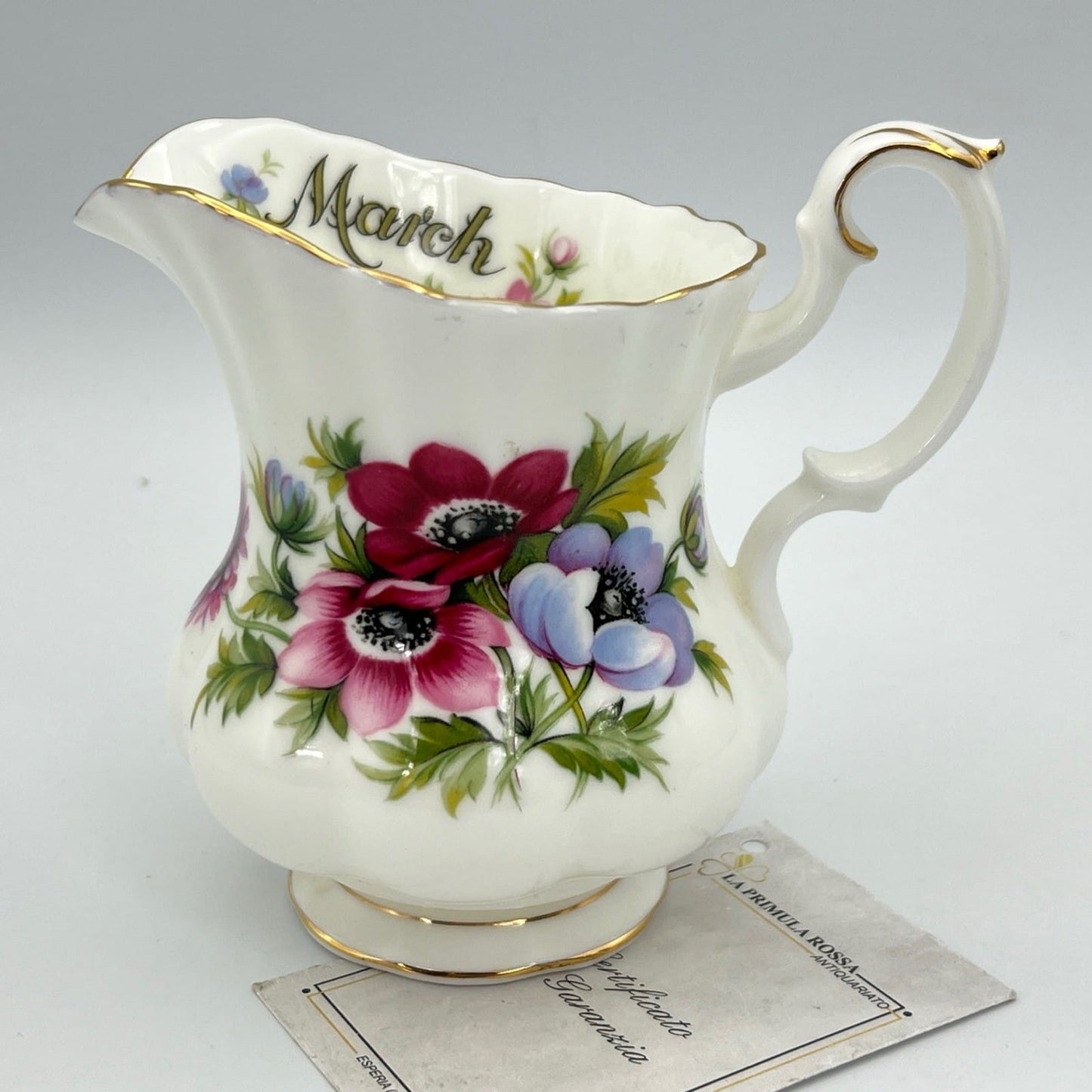 Lattiera in porcellana Royal Albert bricco latte per servizio da the mese Marzo Categoria  Servizio tazze - Tazze