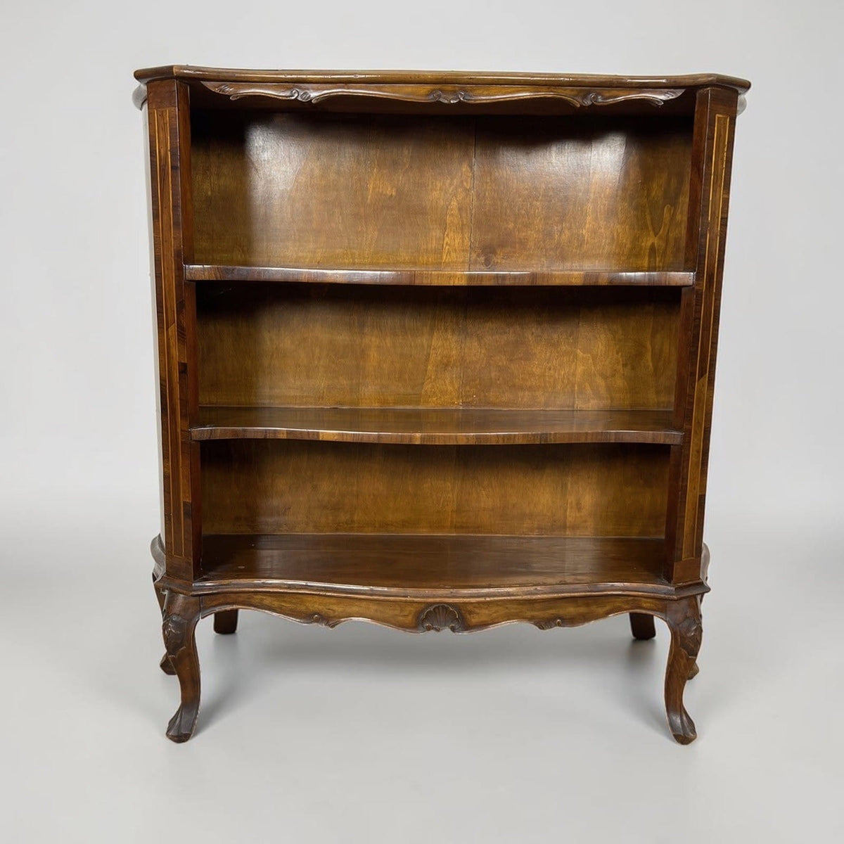 Libreria antica Etagere 900 mobile in legno di noce lastronato soggiorno 3 rip. Categoria  Vetrine