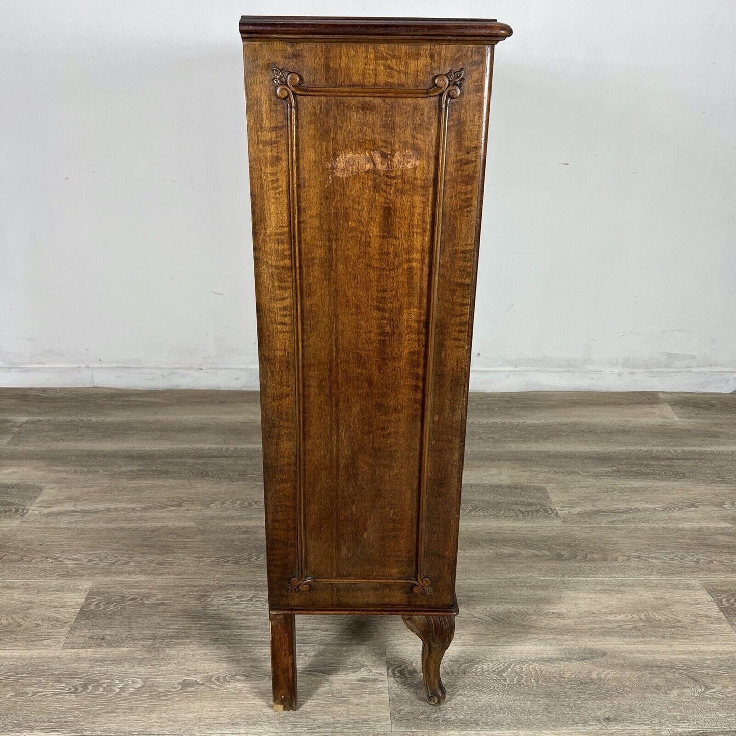 Libreria antica Etagere 900 mobile vintage in legno di noce lastronato soggiorno Categoria  Vetrine