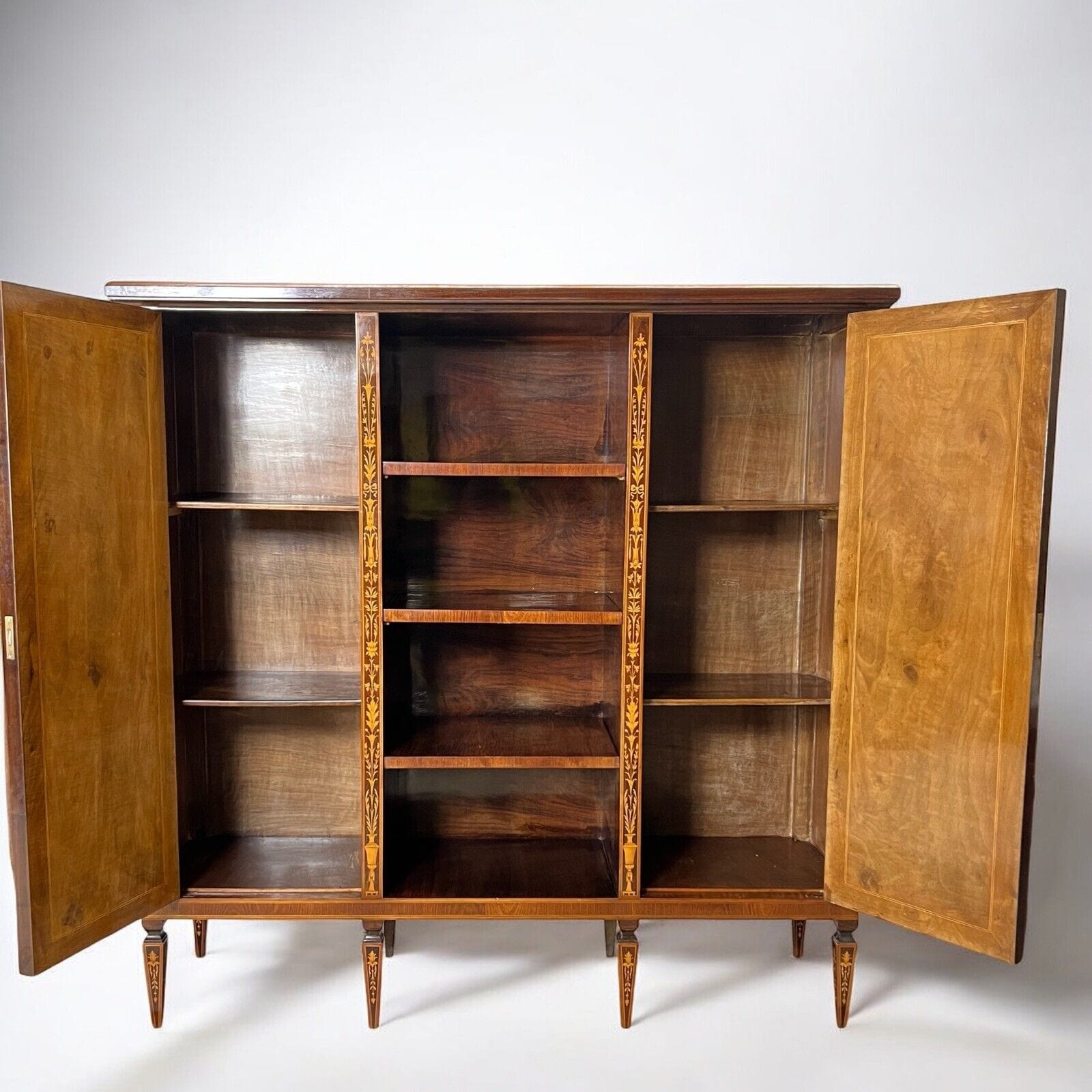 Libreria antica in stile LUIGI XVI Etagere 900 mobile legno intarsiato soggiorno Categoria  Vetrine