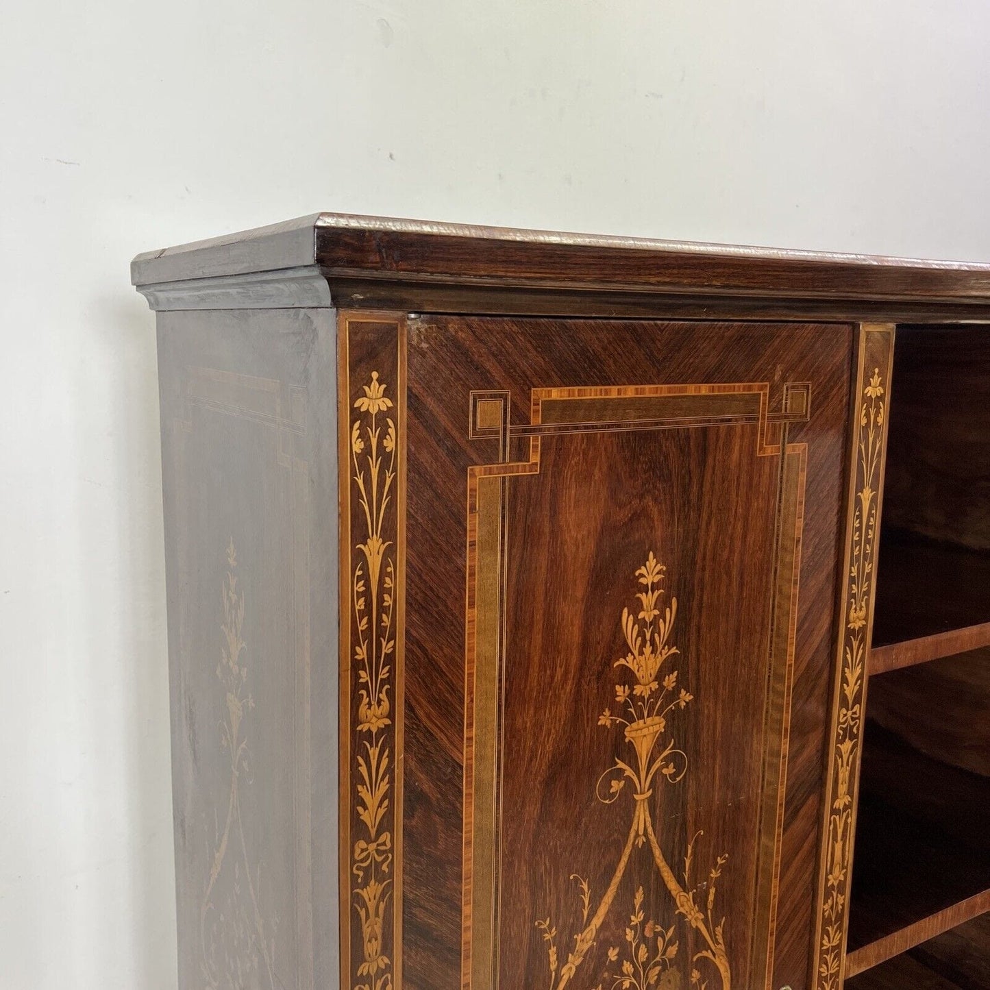 Libreria antica in stile LUIGI XVI Etagere 900 mobile legno intarsiato soggiorno Categoria  Vetrine