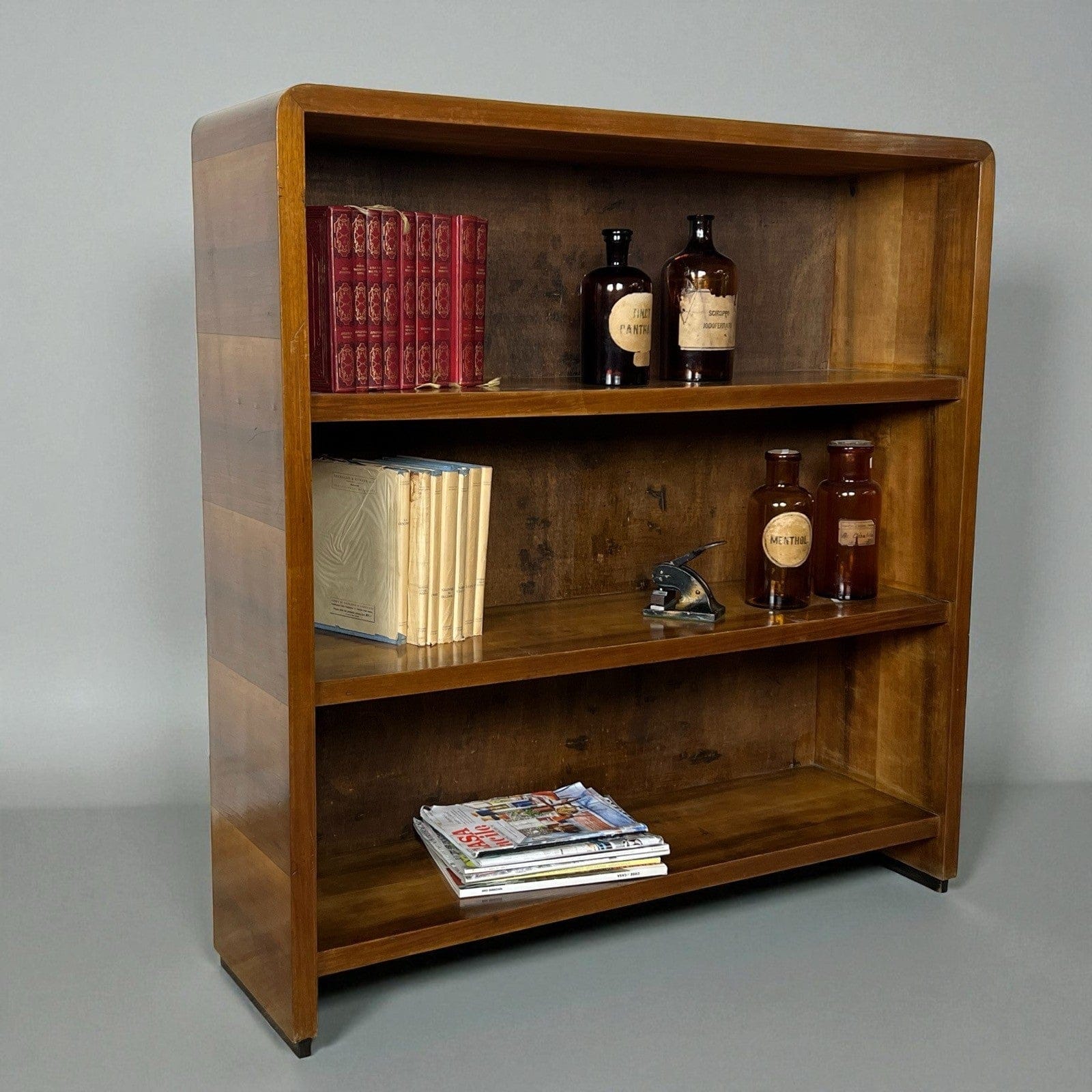 Libreria art deco vintage di design mobile soggiorno Scaffale antico in legno Categoria  Vetrine