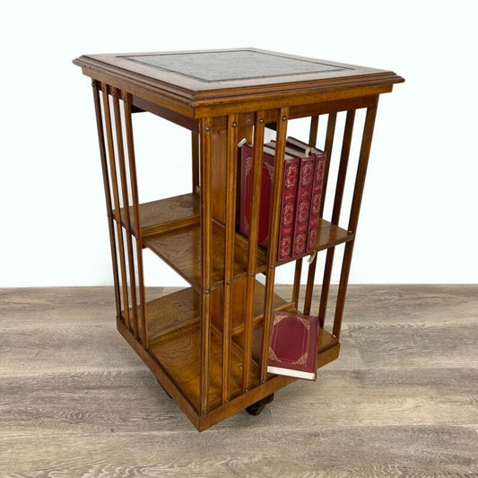Libreria girevole stile antico vittoriano inglese in legno reggilibri tavolo Categoria  Complementi d'arredo
