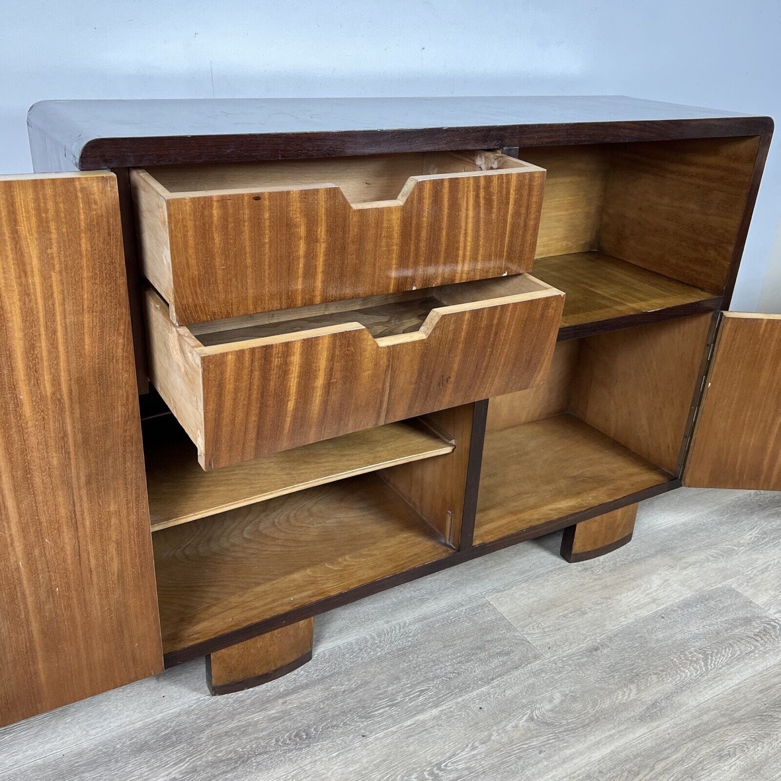 Libreria stile art decò vintage Madia Mobile Soggiorno porta TV antico in legno Categoria  Servante - Servantini