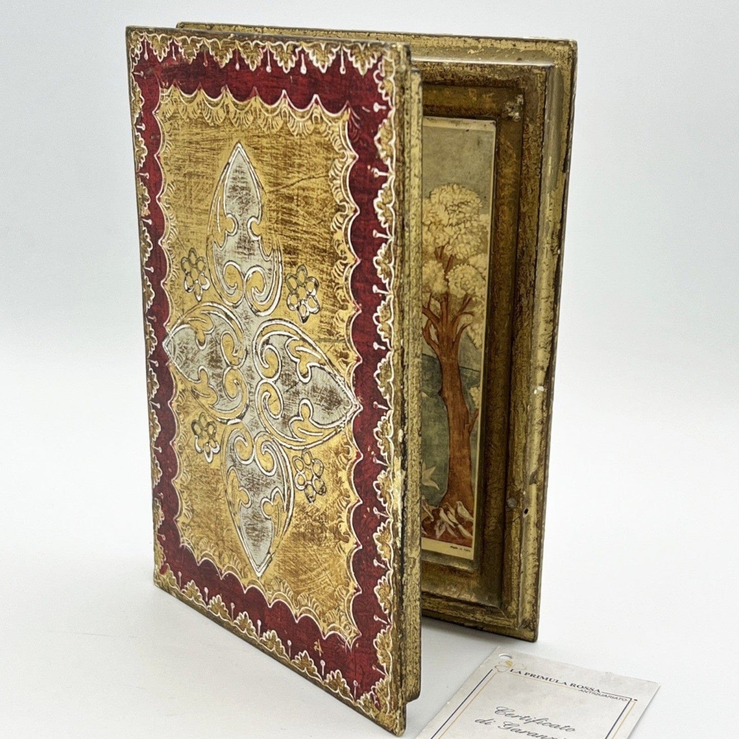 Libro di preghiera semplice antico in legno dorato icona religiosa San Francesco Categoria  Oggetti sacri - rosari