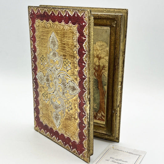 Libro di preghiera semplice antico in legno dorato icona religiosa San Francesco Categoria  Oggetti sacri - rosari