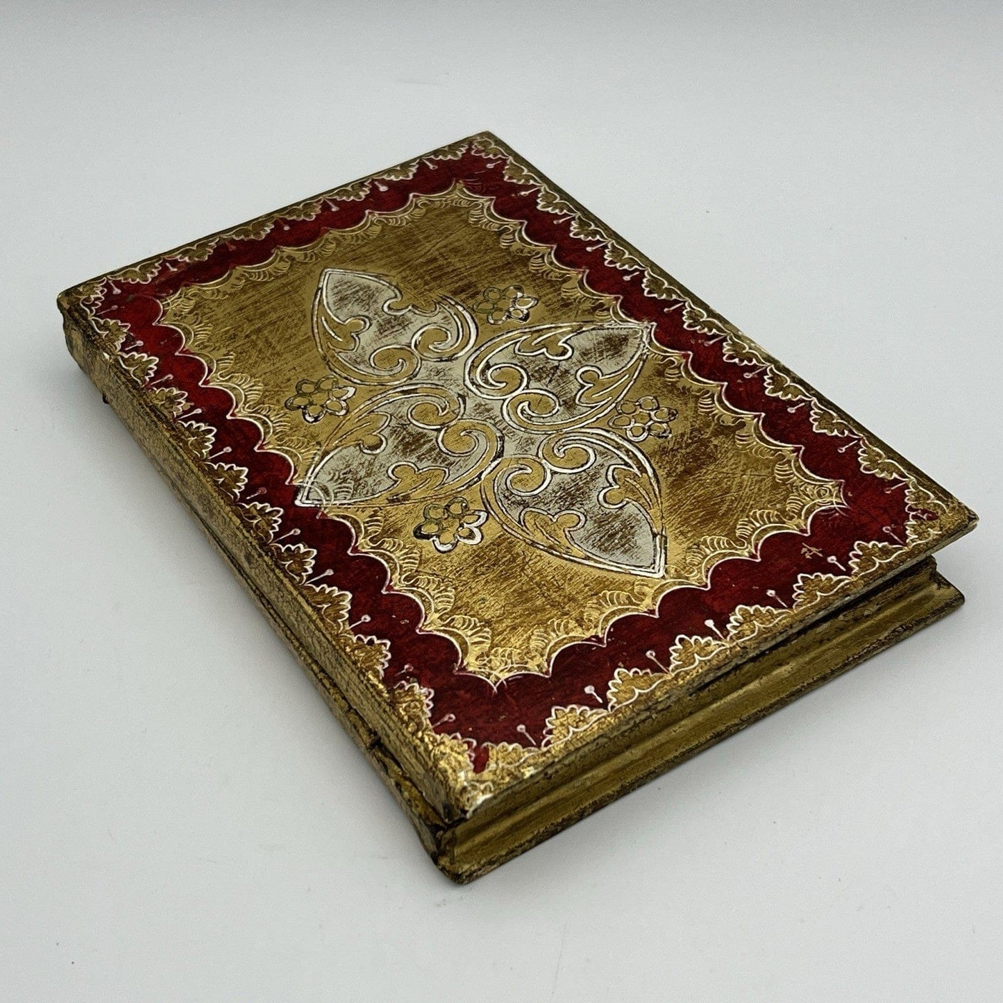 Libro di preghiera semplice antico in legno dorato icona religiosa San Francesco Categoria  Oggetti sacri - rosari