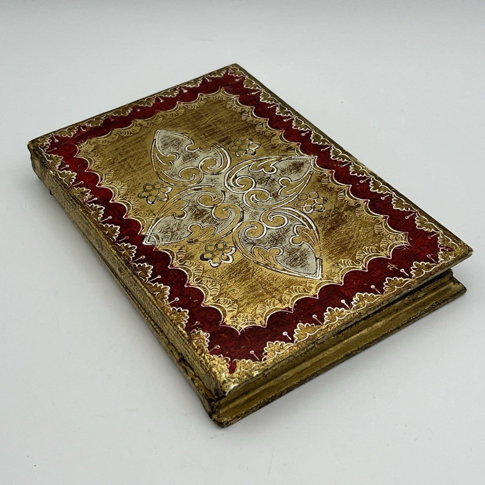 Libro di preghiera semplice antico in legno dorato icona religiosa San Francesco Categoria  Oggetti sacri - rosari