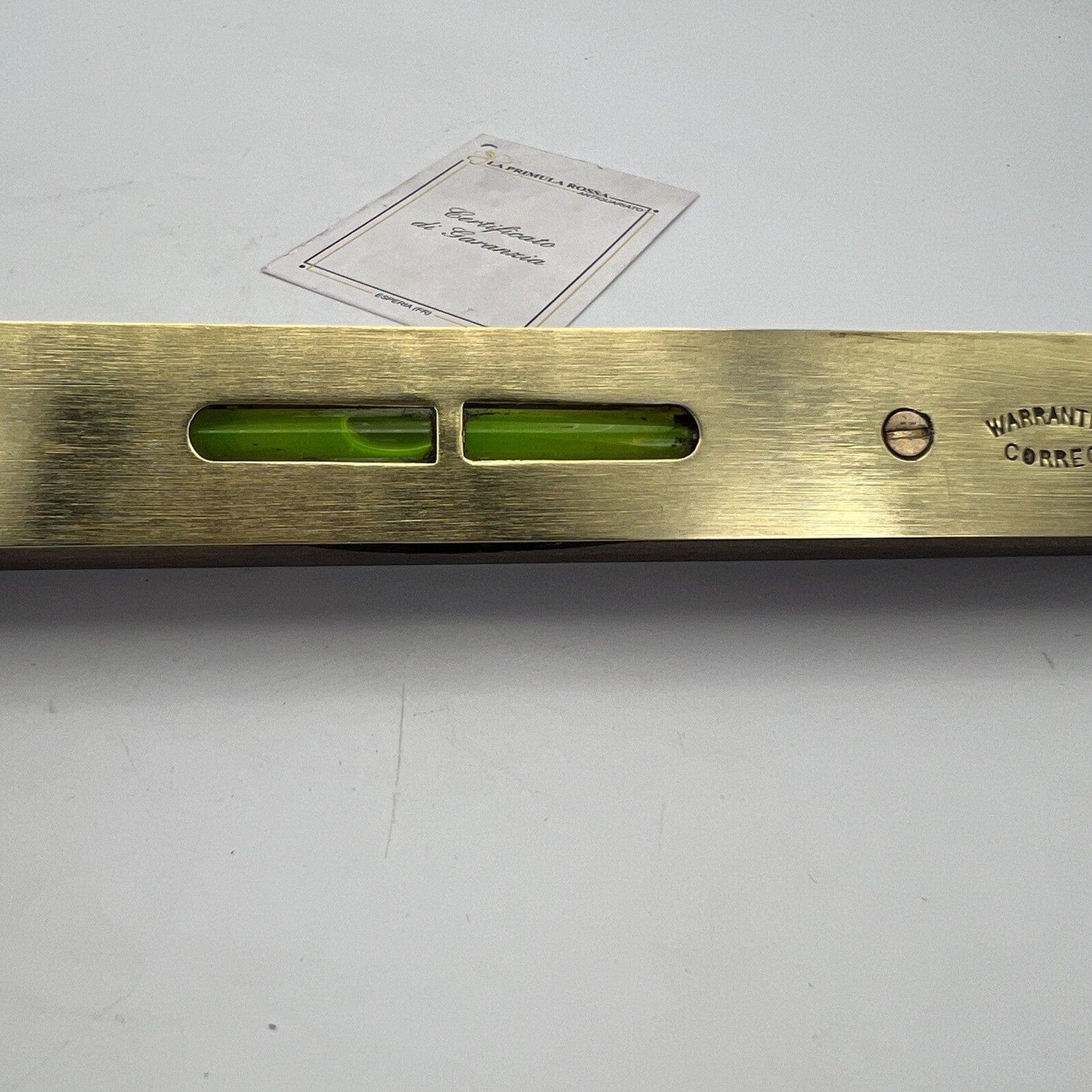 Livella a due bolle antica in legno e ottone XX secolo inglese strumento  900 Categoria  Attrezzi e Strumenti