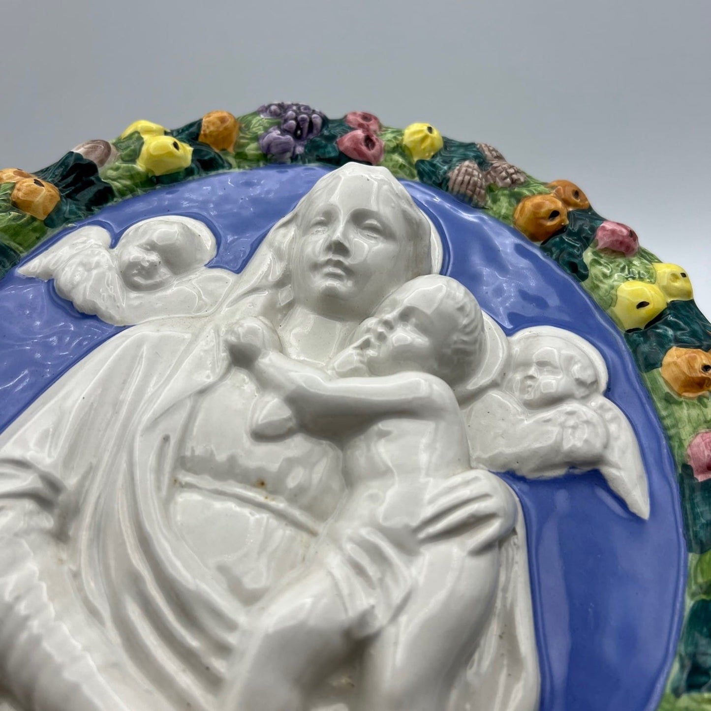 Madonna con Bambino icona religiosa Placca devozionale votiva stile antica Categoria  Oggetti sacri - rosari