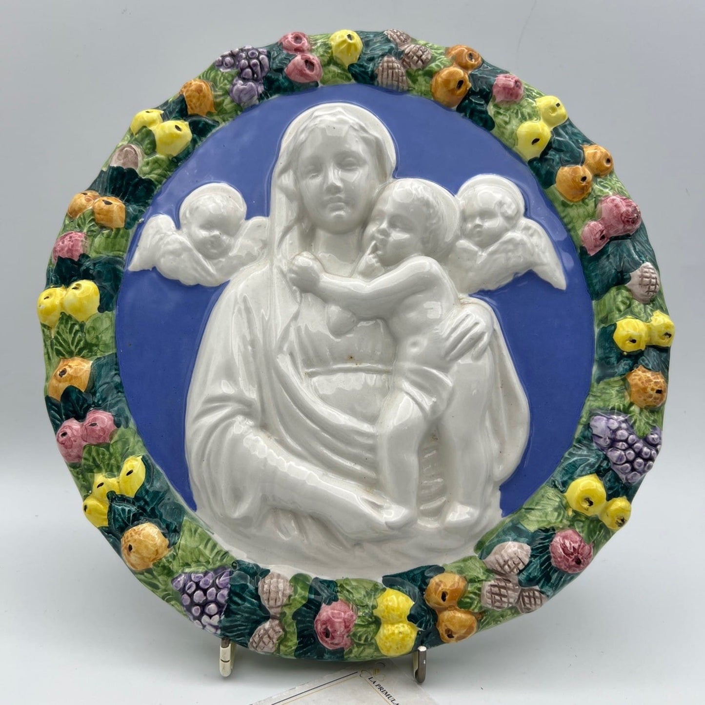 Madonna con Bambino icona religiosa Placca devozionale votiva stile antica Categoria  Oggetti sacri - rosari