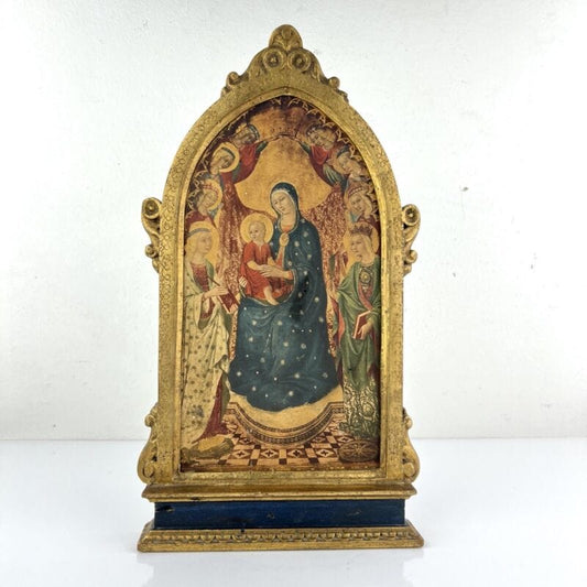 Madonna con il Bambino antica in legno e oro Icona religiosa Fiorentina Vergine Categoria  Oggetti sacri - rosari