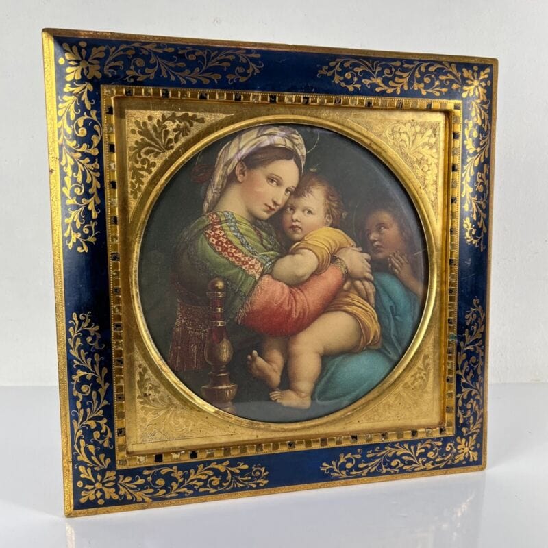 Madonna della Seggiola antica Fiorentina Icona Quadro Raffaello con cornice oro Categoria  Oggetti sacri - rosari