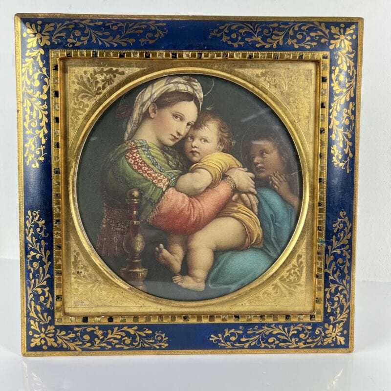Madonna della Seggiola antica Fiorentina Icona Quadro Raffaello con cornice oro Categoria  Oggetti sacri - rosari