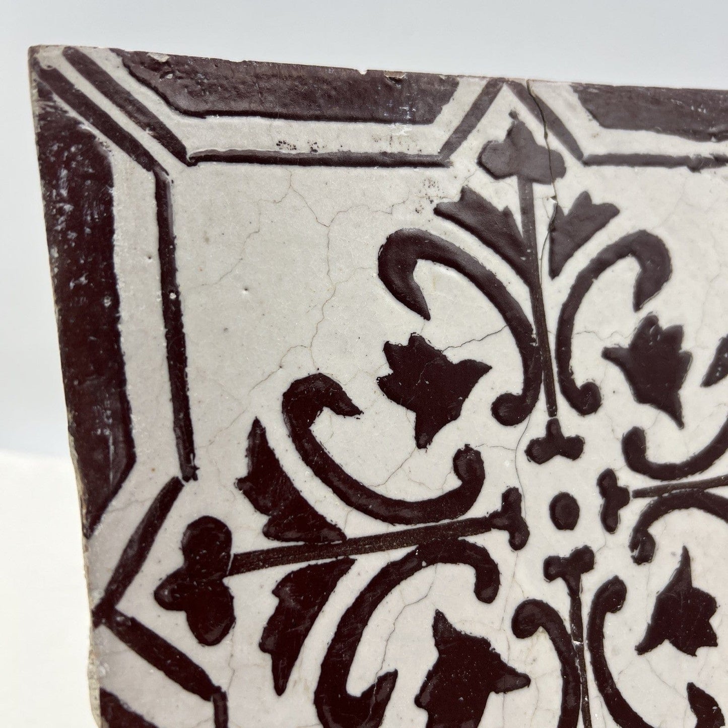 Mattonella Antica Decorativa Piastrella Riggiola vecchia Maiolica D'epoca  395 Categoria  Arte e antiquariato:Porcellana e ceramica:Piastrelle e mattonelle