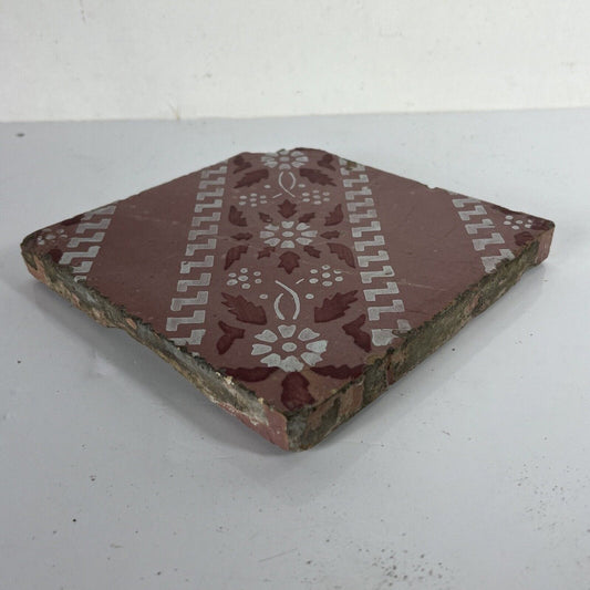 Mattonella Antica Decorativa Piastrella Riggiola vecchia Maiolica D'epoca  Art 3 Categoria  Arte e antiquariato:Porcellana e ceramica:Piastrelle e mattonelle