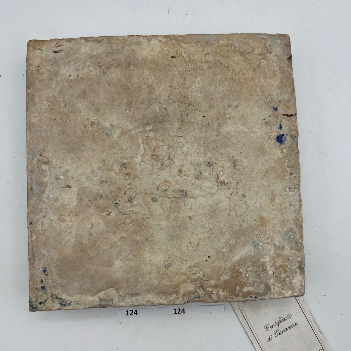 Mattonella Antica Decorativa Piastrella Riggiola vecchia Maiolica D'epoca Art124 Categoria  Arte e antiquariato:Porcellana e ceramica:Piastrelle e mattonelle