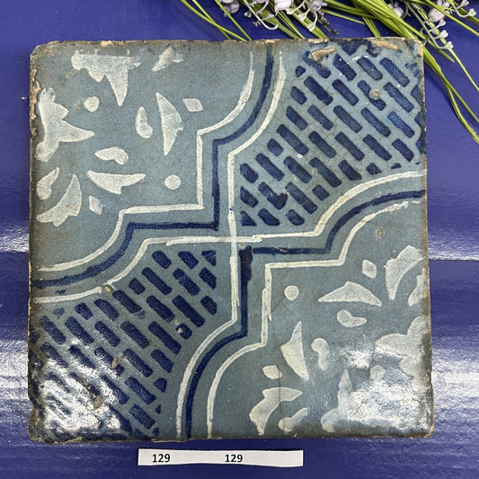 Mattonella Antica Decorativa Piastrella Riggiola vecchia Maiolica D'epoca Art129 Categoria  Arte e antiquariato:Porcellana e ceramica:Piastrelle e mattonelle