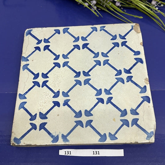 Mattonella Antica Decorativa Piastrella Riggiola vecchia Maiolica D'epoca Art131 Categoria  Arte e antiquariato:Porcellana e ceramica:Piastrelle e mattonelle