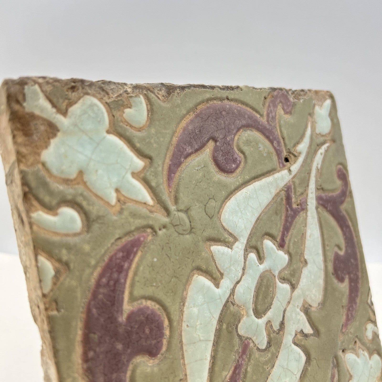 Mattonella Antica Decorativa Piastrella Riggiola vecchia Maiolica D'epoca  Art26 Categoria  Arte e antiquariato:Porcellana e ceramica:Piastrelle e mattonelle
