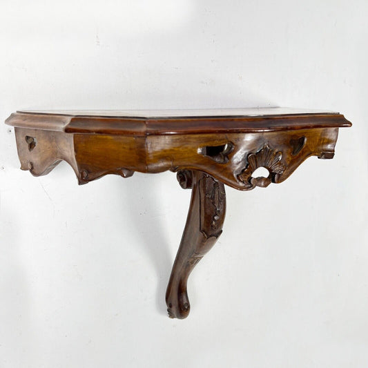 Mensola antica in legno intagliato scolpito piedistallo a sospensione da muro Categoria  Mensole