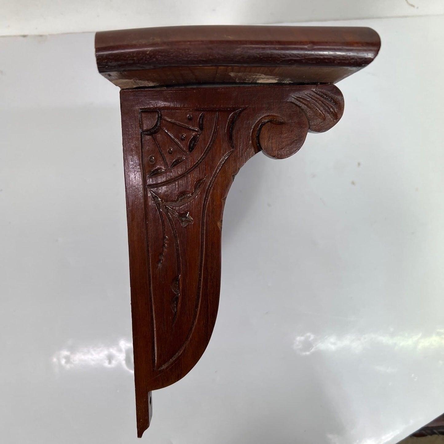 Mensola antica in legno mensolina piedistallo a sospensione da muro epoca 800 2 Categoria  Mensole