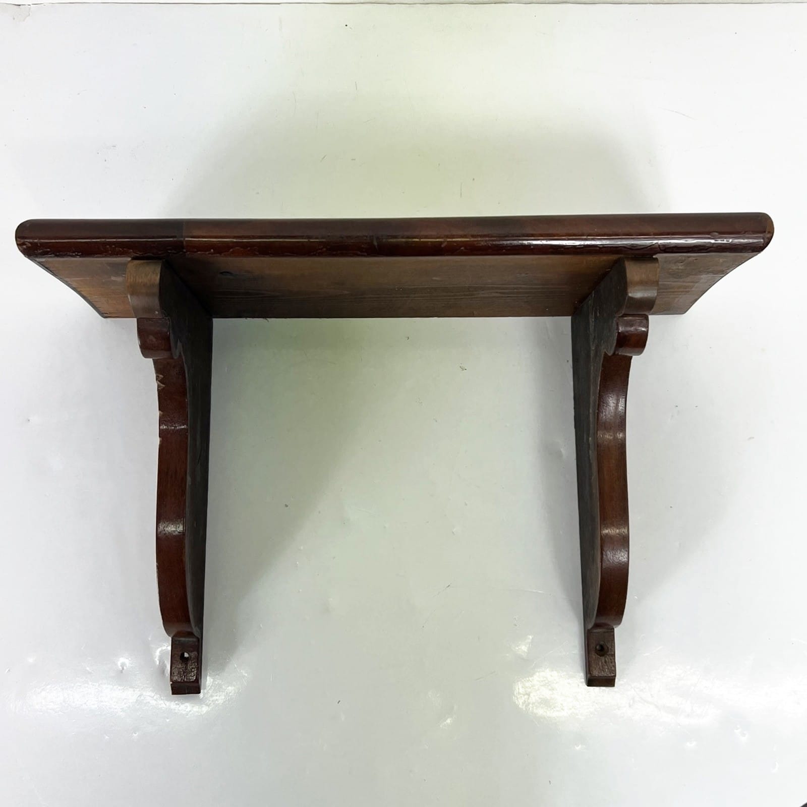 Mensola antica in legno mensolina piedistallo a sospensione da muro epoca 800 2 Categoria  Mensole