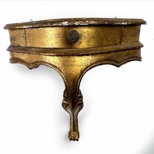 Mensola consolle antica in legno oro stile barocco da muro sospensione mensolina Categoria  Mensole