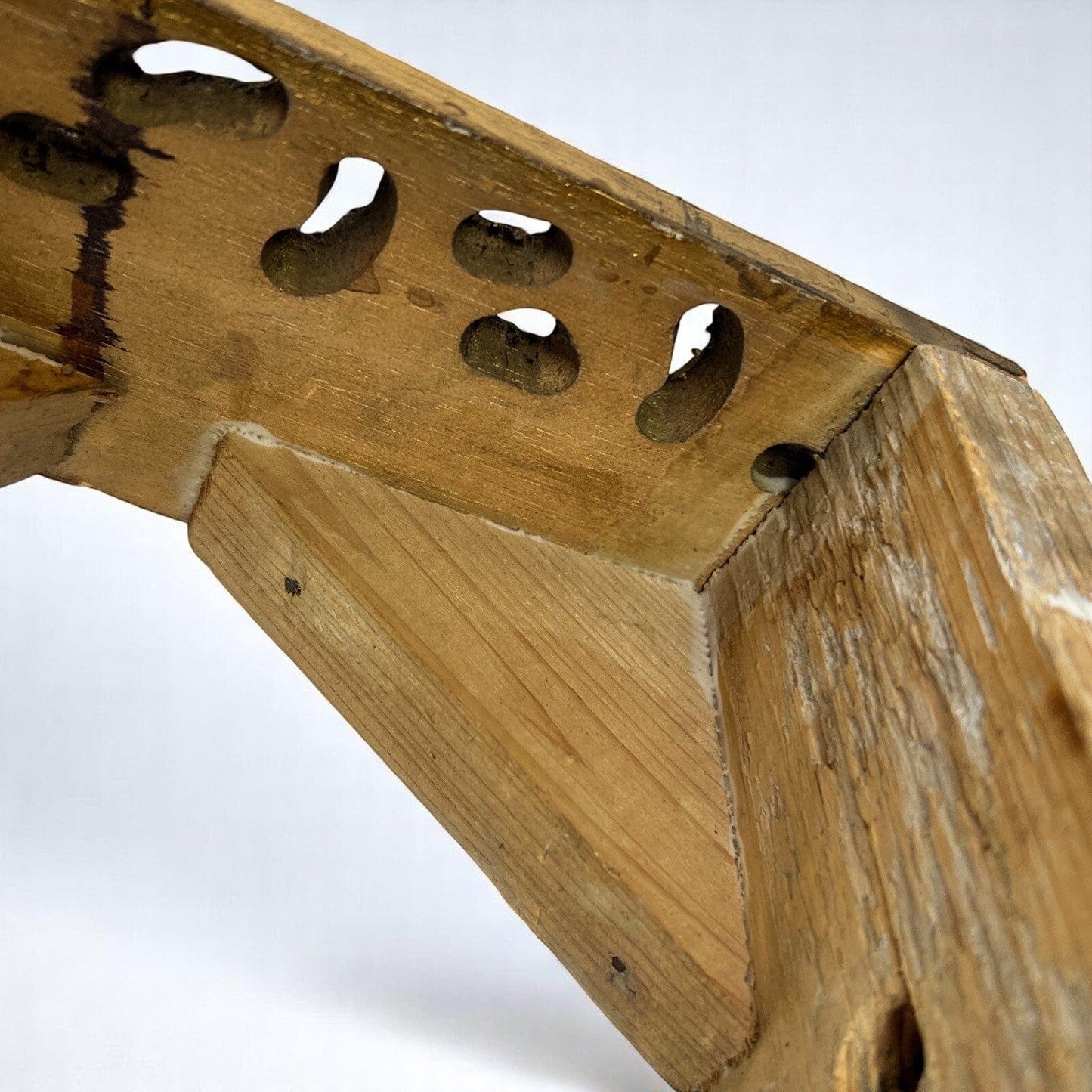 Mensola da parete Antica in legno oro mensolina a sospensione dorata con marmo Categoria  Mensole