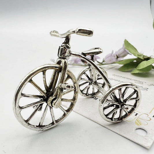 Microfusione in Argento 800 triciclo miniatura Vintage da collezione Bicicletta Categoria  Sheffield & Argento