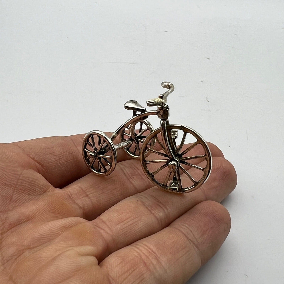Microfusione in Argento 800 triciclo miniatura Vintage da collezione Bicicletta Categoria  Sheffield & Argento