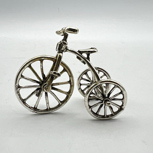Microfusione in Argento 800 triciclo miniatura Vintage da collezione Bicicletta Categoria  Sheffield & Argento