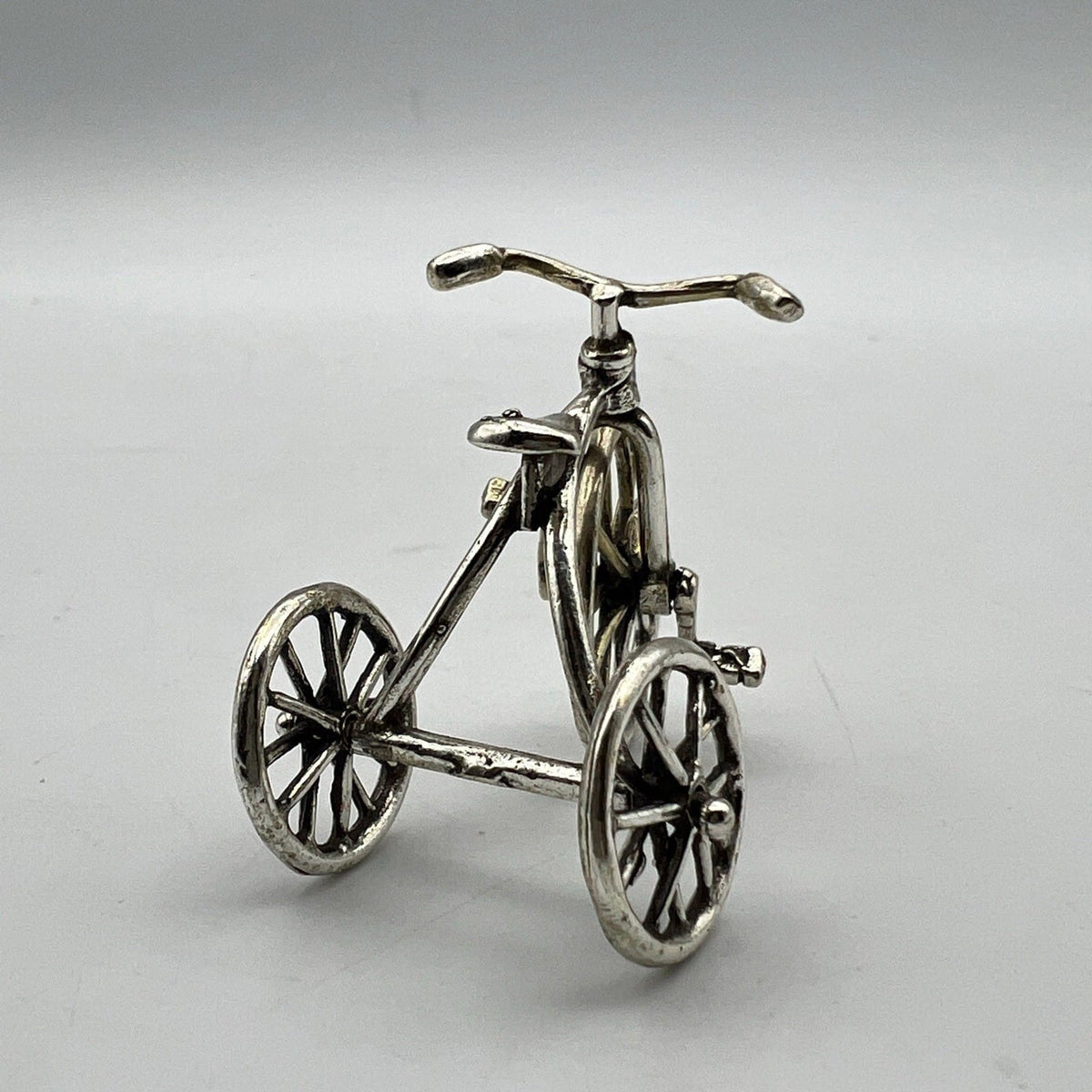 Microfusione in Argento 800 triciclo miniatura Vintage da collezione Bicicletta Categoria  Sheffield & Argento