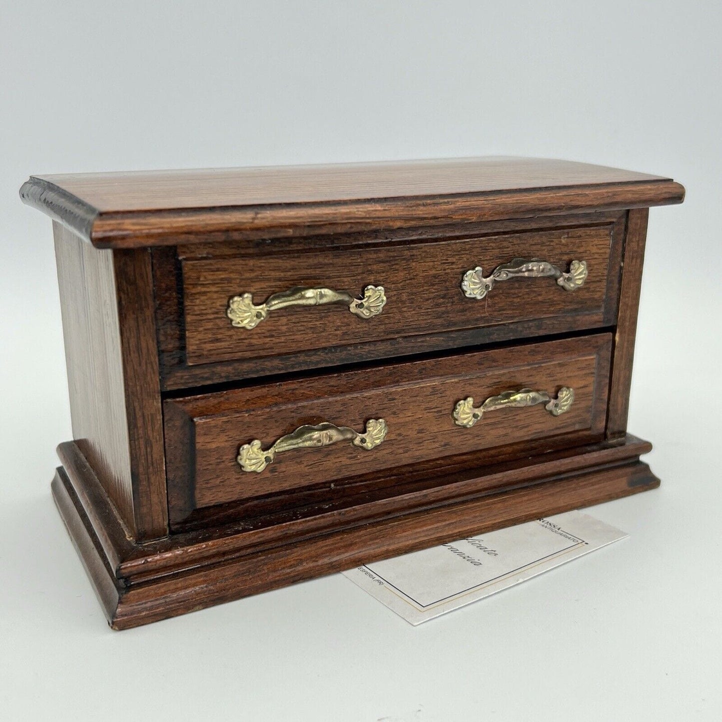Mobile antico in miniatura Ribalta portagioie legno con cassetti stile 800 Comò Categoria  Giocattoli vintage