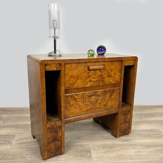 Mobiletto bar stile art decò mobile consolle anni 40 modernariato in legno noce Categoria  Arredamento