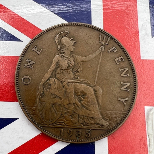 Moneta Antica Inglese da collezione 1 one Penny Anno 1935 Giorgio VI Regno Unito Categoria  Monete e banconote:Monete antiche:Altro monete antiche