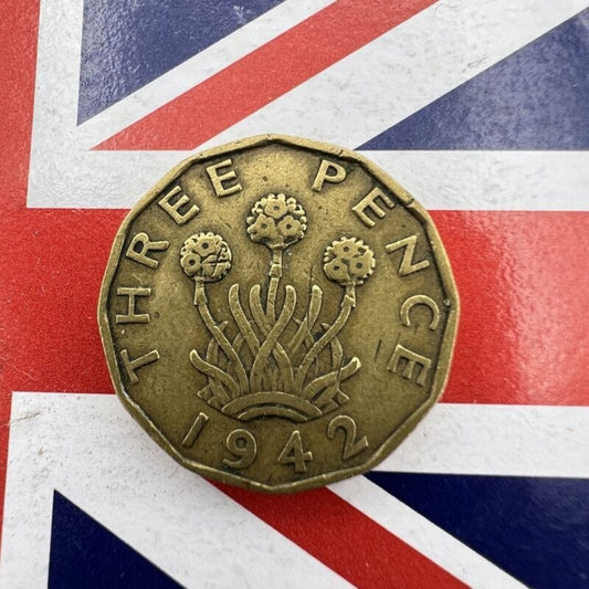 Moneta Antica Inglese da collezione tre 3 THREE Penny Anno 1942  Regno Unito Categoria  Other