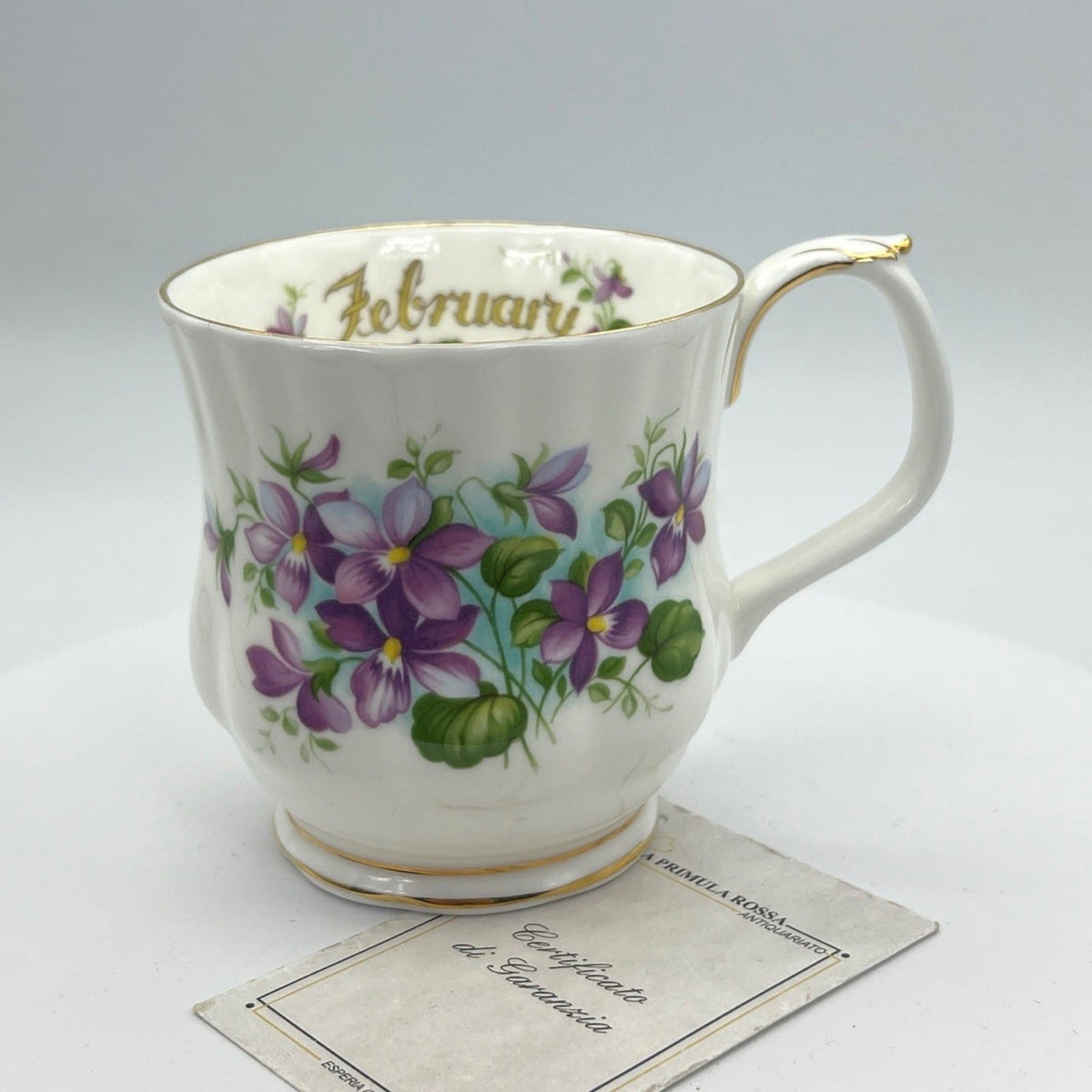 Mug Tazza in porcellana Royal Albert con mese di FEBBRAIO Flower of the Month Categoria  Servizio tazze - Tazze